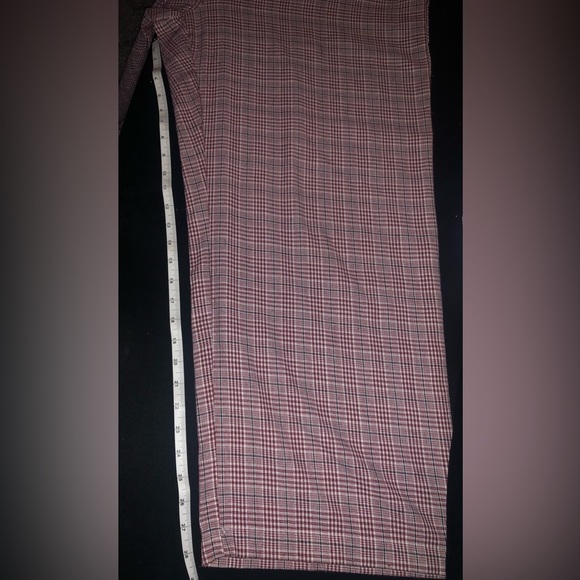 BURGUNDY CHARLOTTE RUSSE PLAID JUMPSUIT - Picture 7 of 7